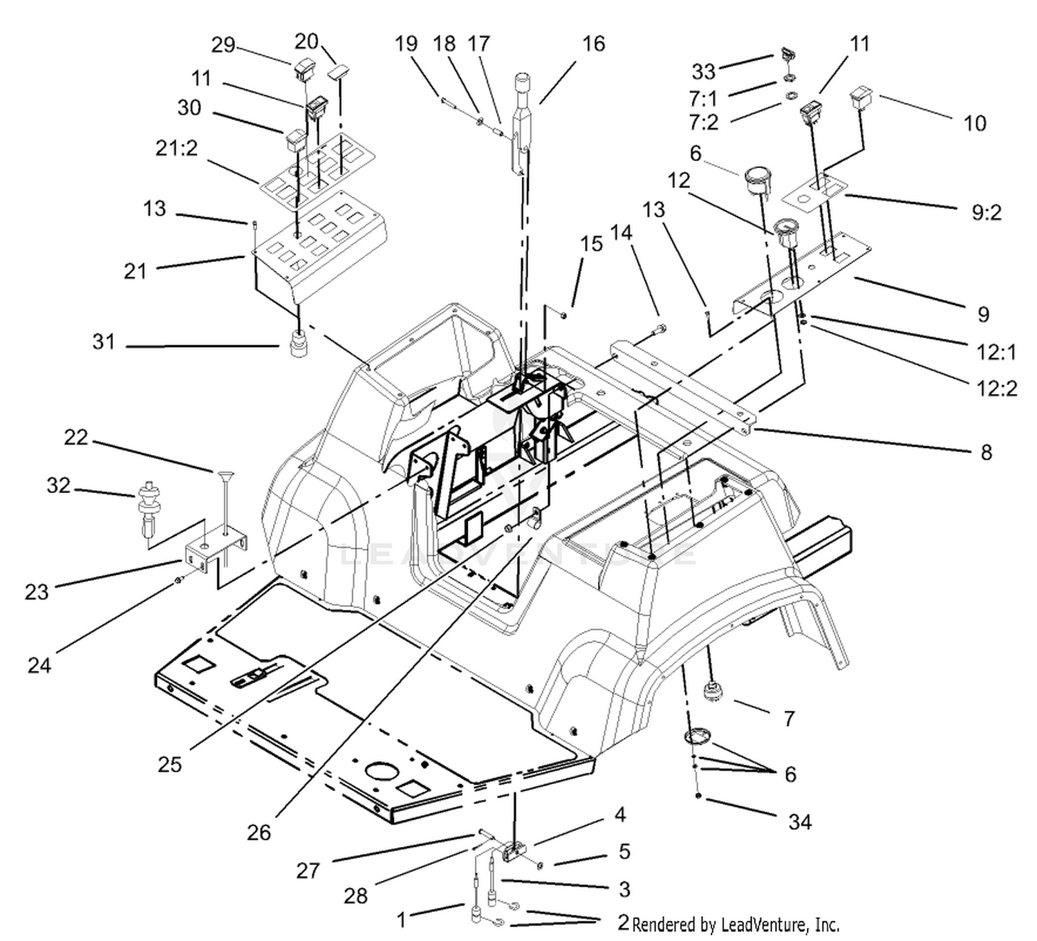 Parking Brake and Console Assembly