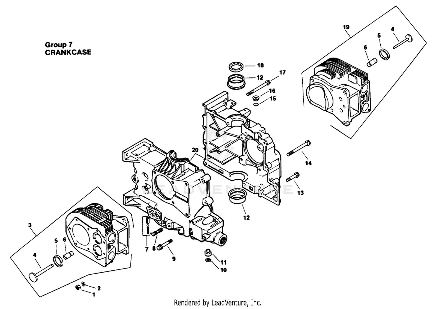 Engine Kohler Model No. Mv16s-Type Ps56519 Crankcase Group 7
