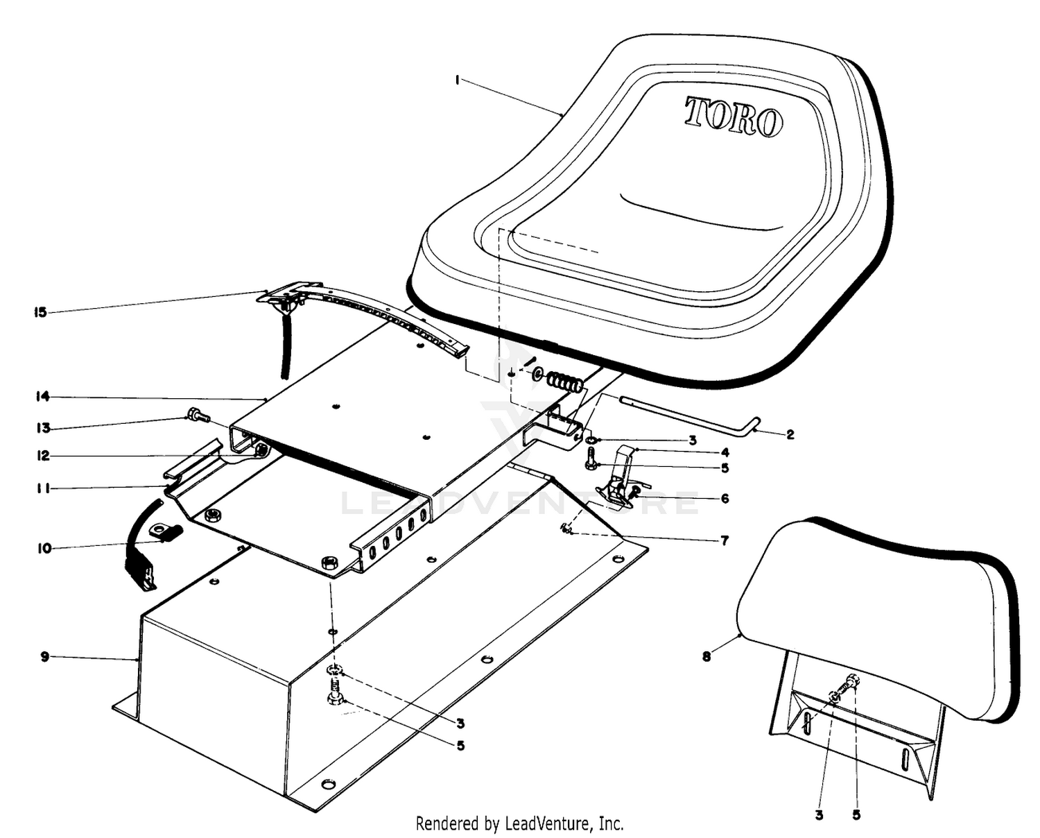 Standard Seat With Backrest Kit No. 03552 (optional)