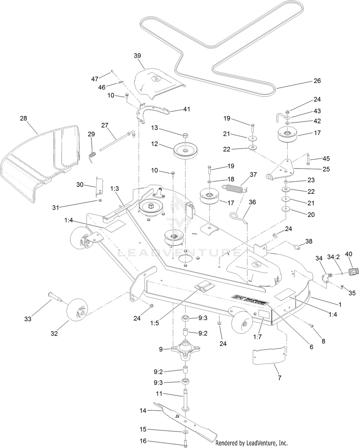 54in Deck and Decal Assembly