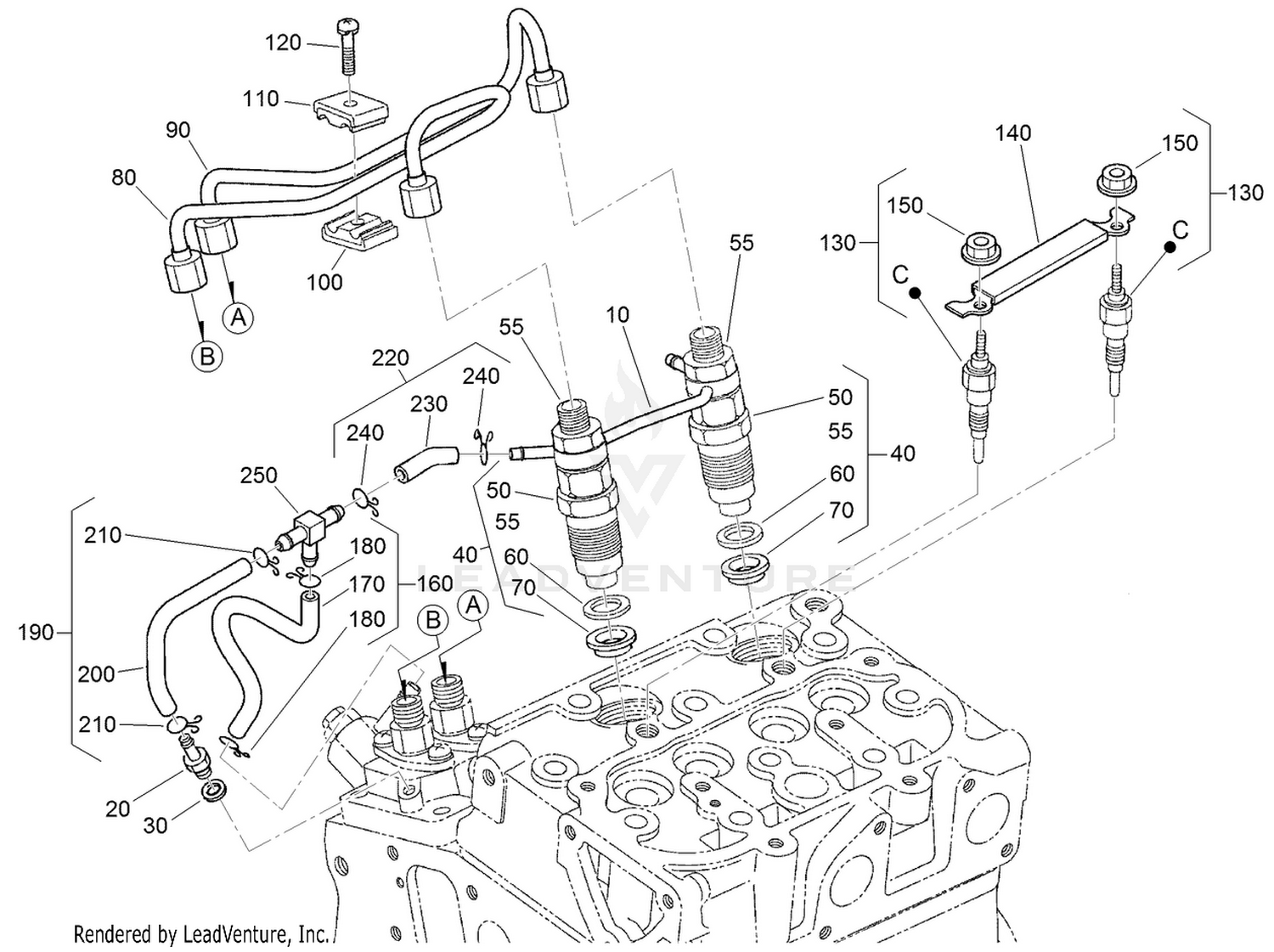 Nozzle Holder and Glow Plug Assembly