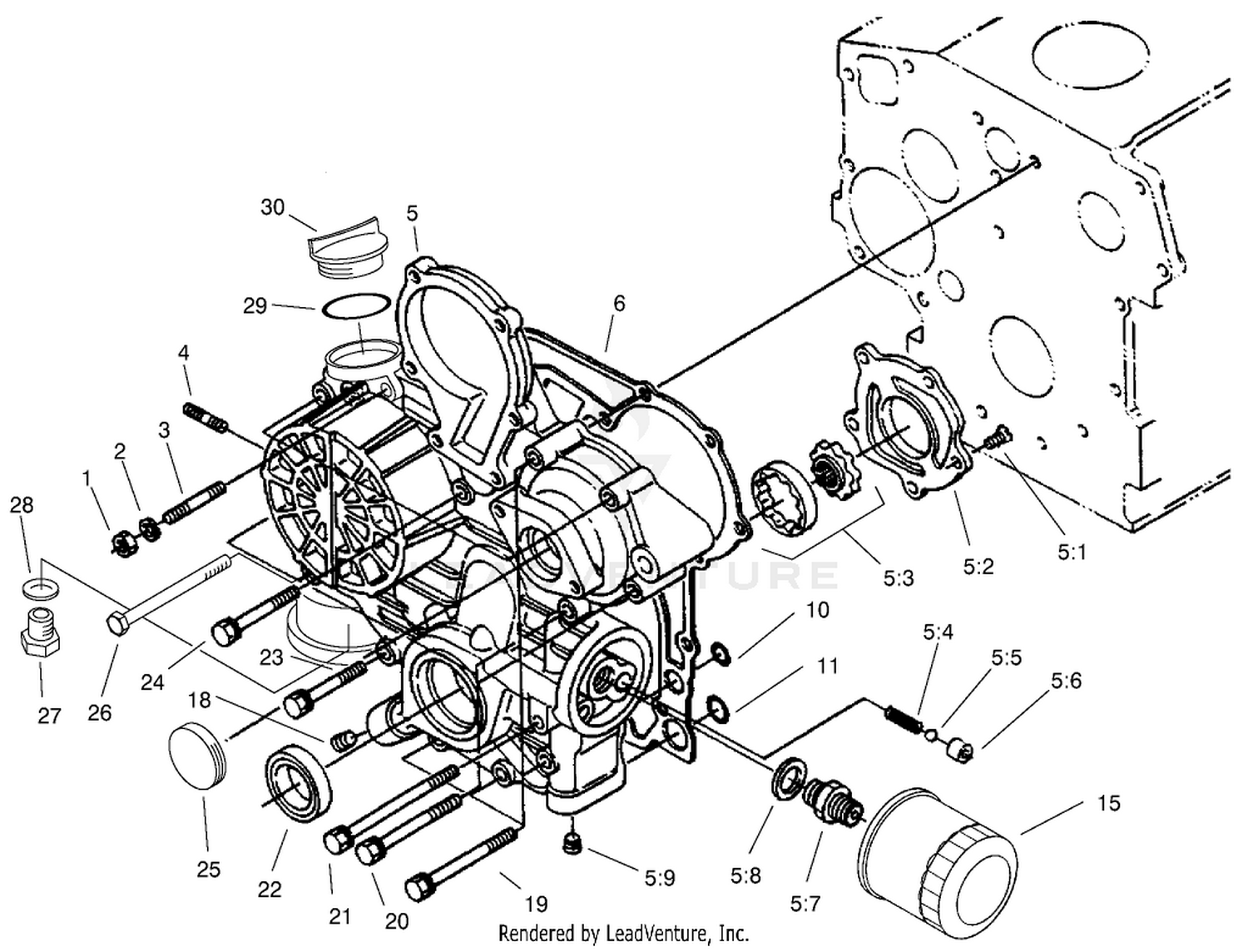 Gear Case And Oil Filter Assembly