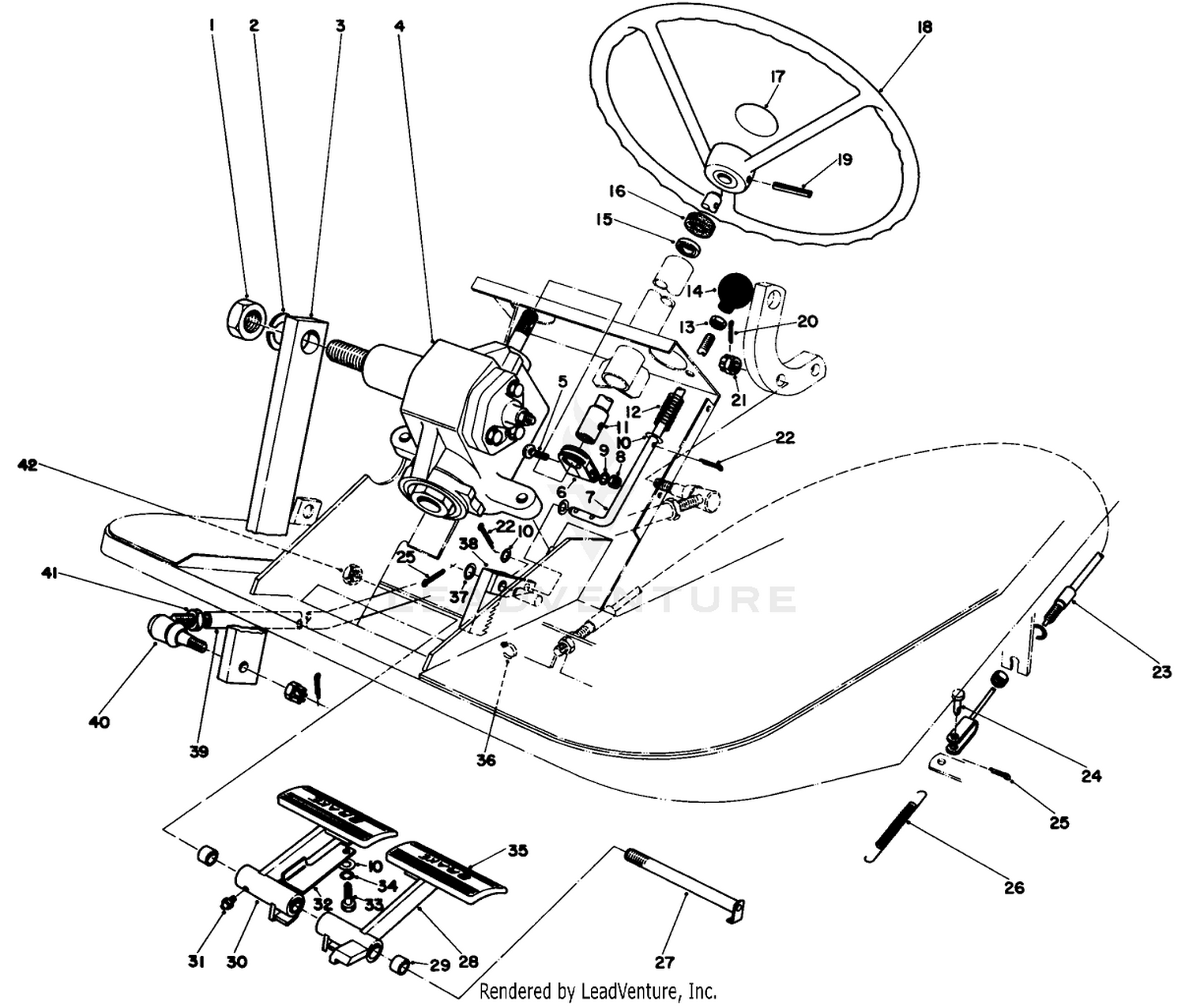 Pedals And Steering Wheel Assembly