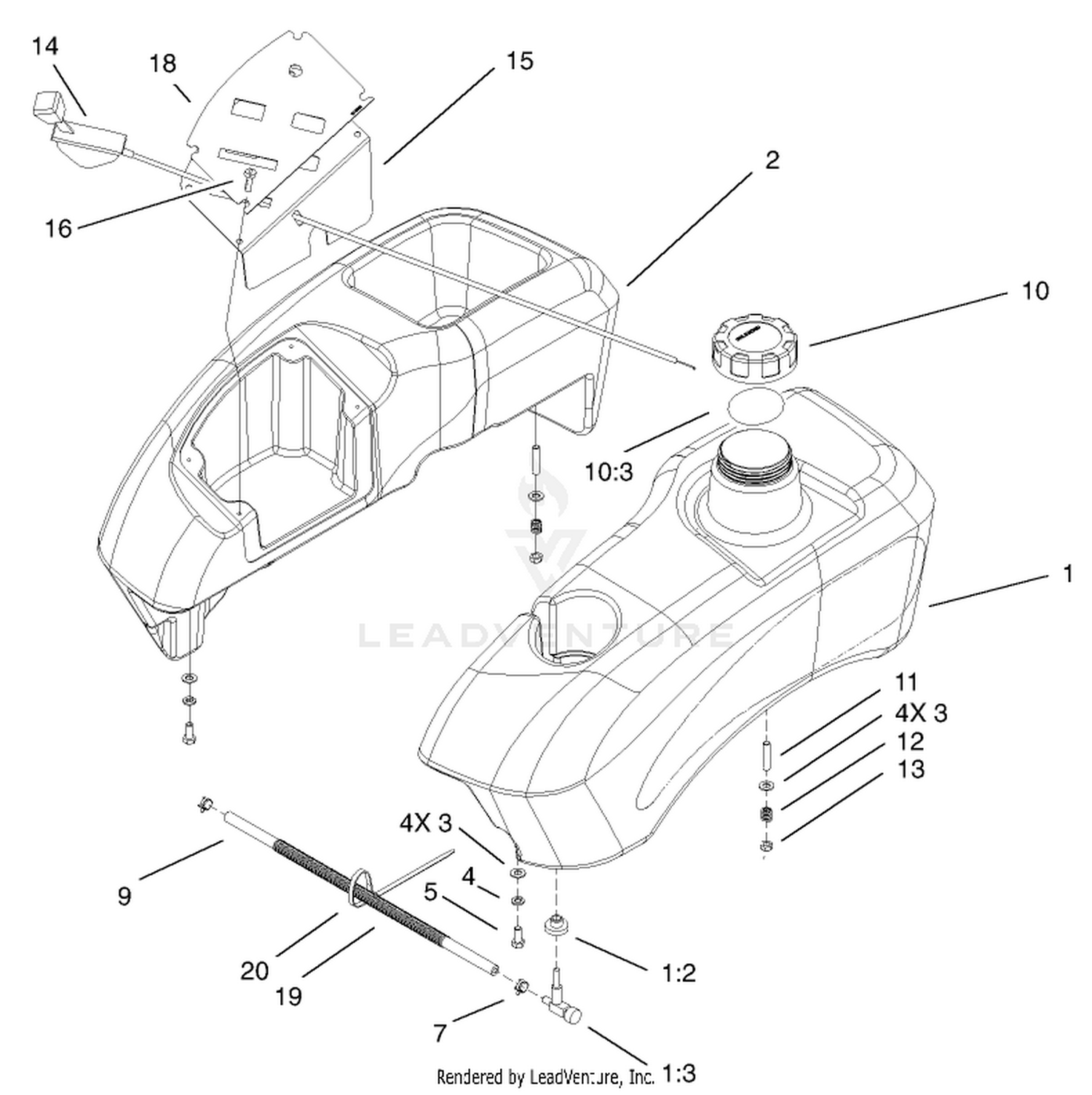 Fuel Tank and Control Pod Assembly