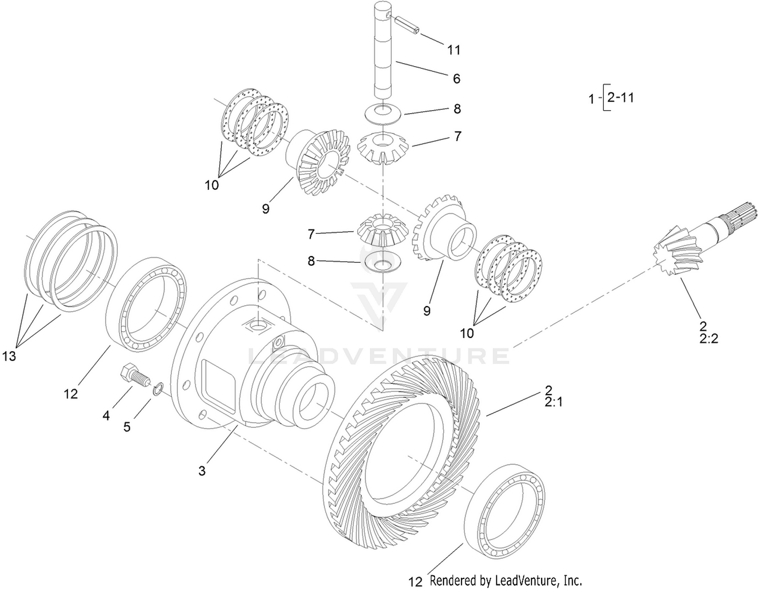 Differential Assembly  Rear Axle Assembly No. 110-4750