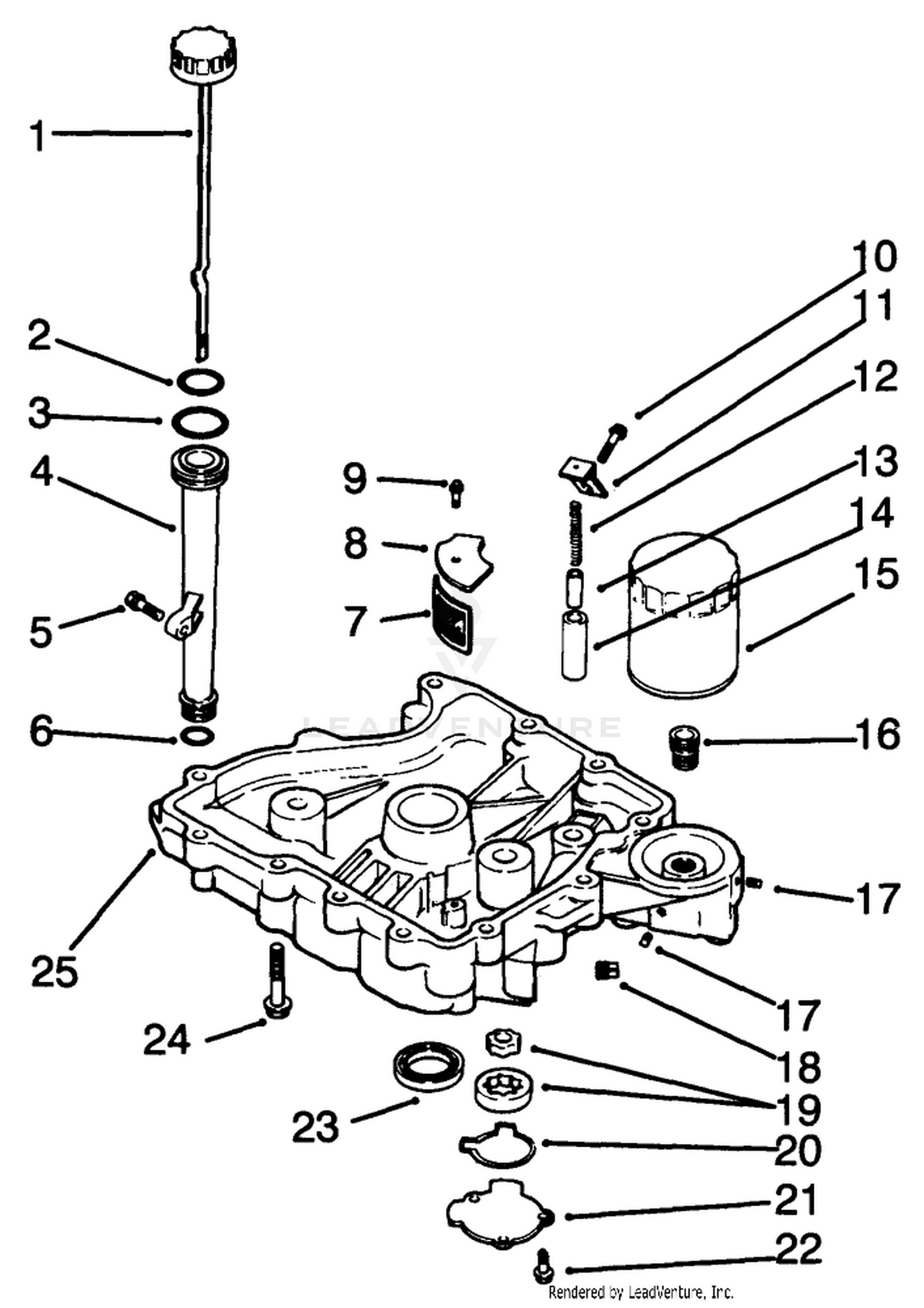 Oil Pan/lubrication-Engine Kohler Model No. Cv14 S-1429