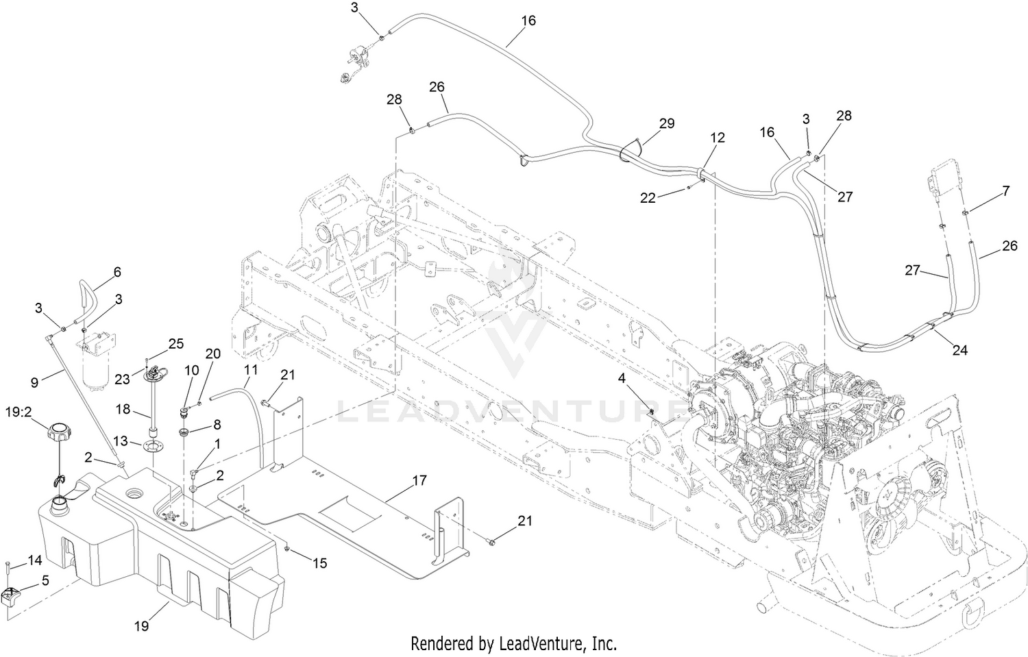 Fuel Tank and Line Assembly