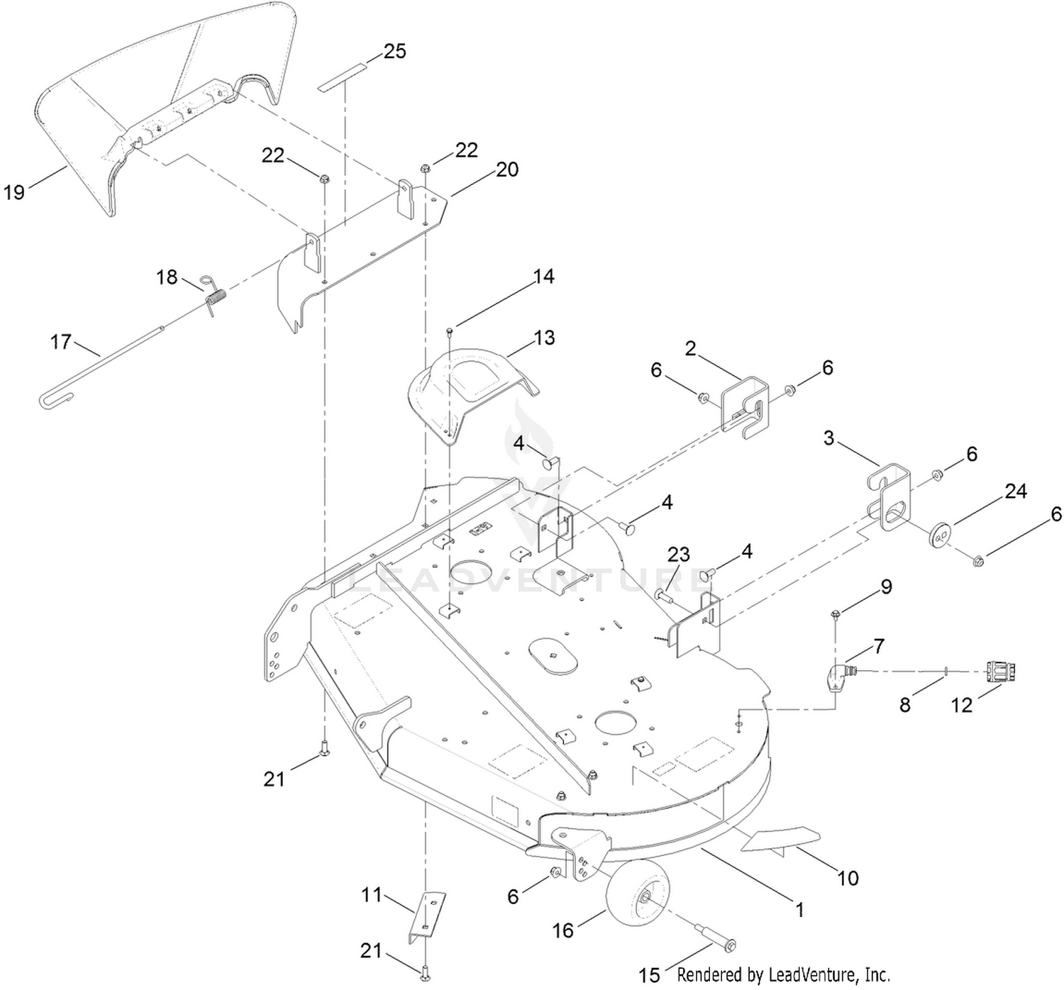 42 Inch Deck and Deflector Assembly