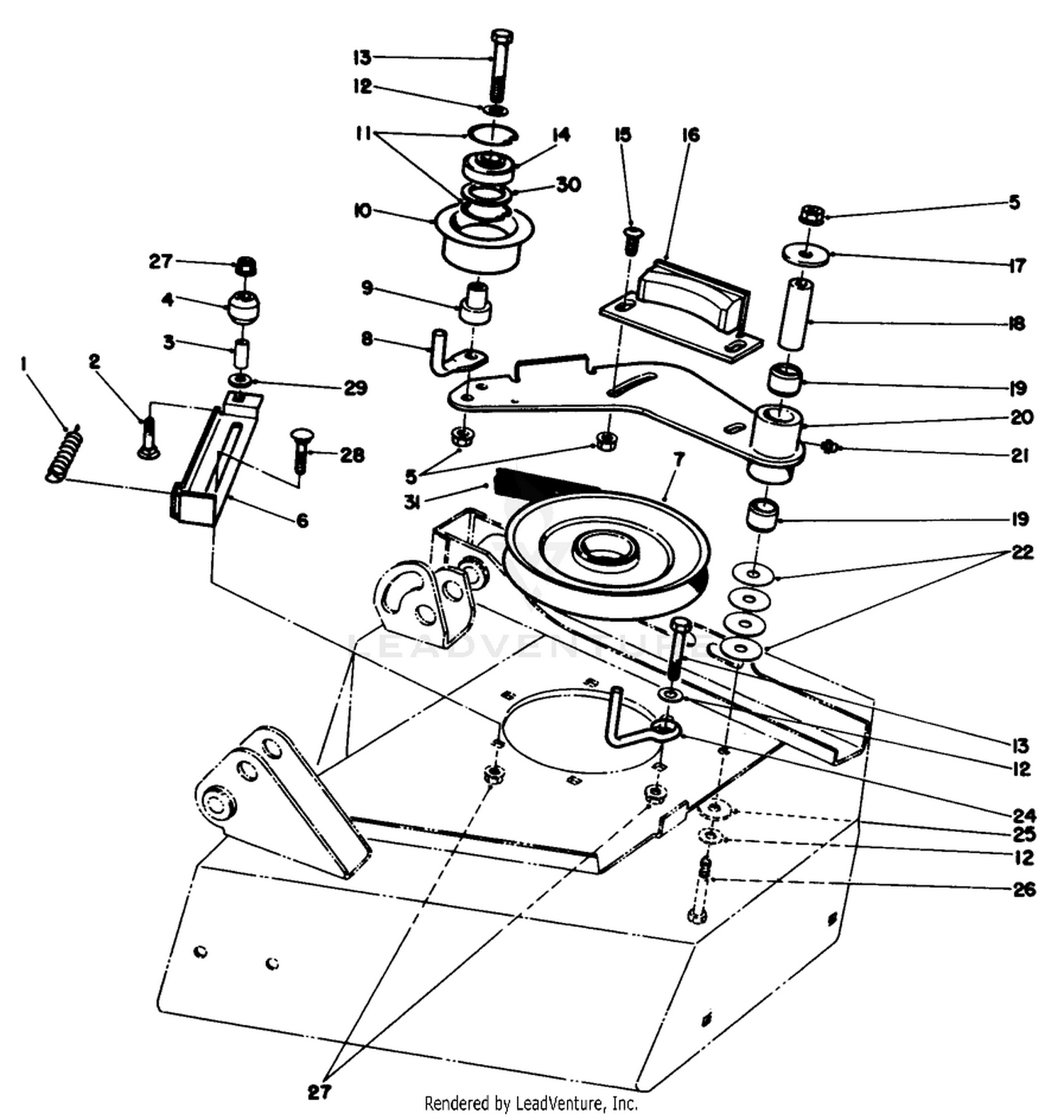 Wing Deck Spindle Drive Assembly