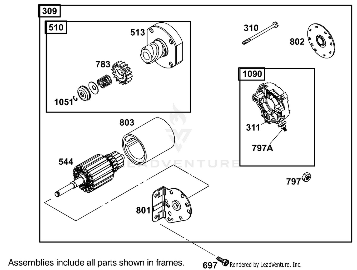 Starter Assembly  Briggs and Stratton 406777-0157-E1