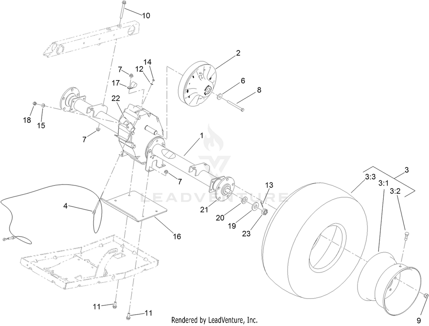 Rear Axle Drive System Assembly