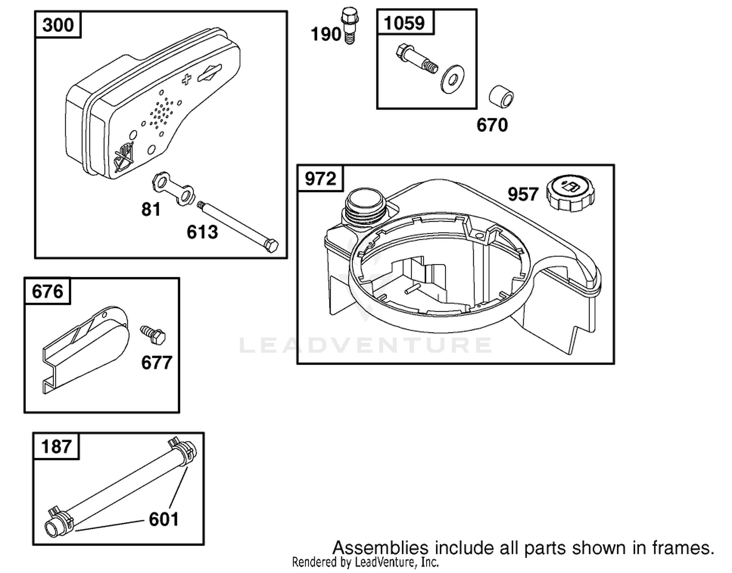 Muffler And Fuel Tank Assembly Briggs And Stratton Model 12h802-1776-B1
