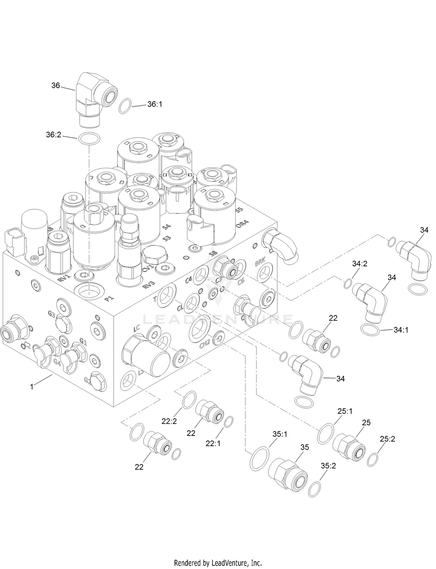 Steering/Lift Valve Assembly No. 130-2433