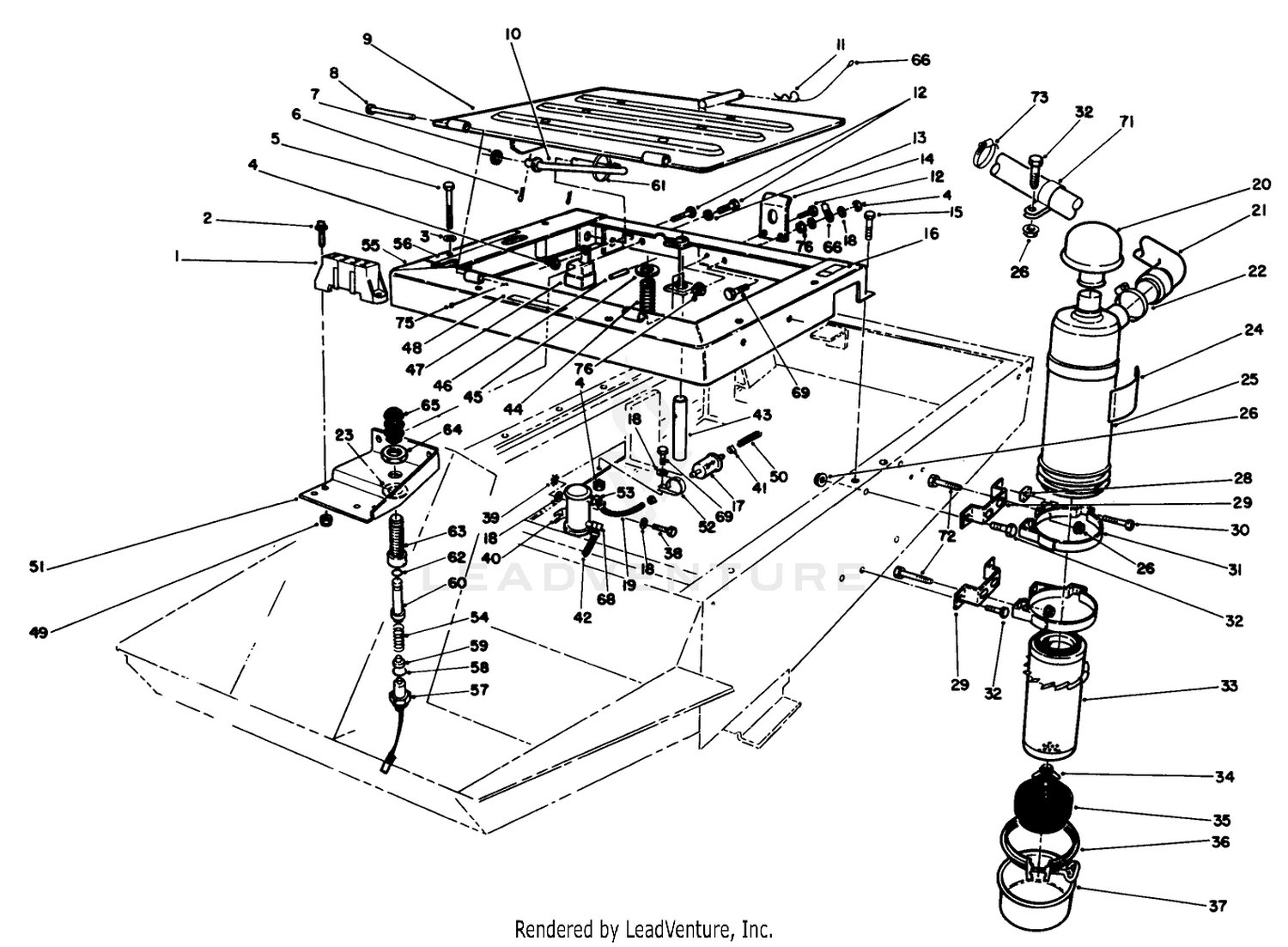 Seat Frame  Air Cleaner Assembly