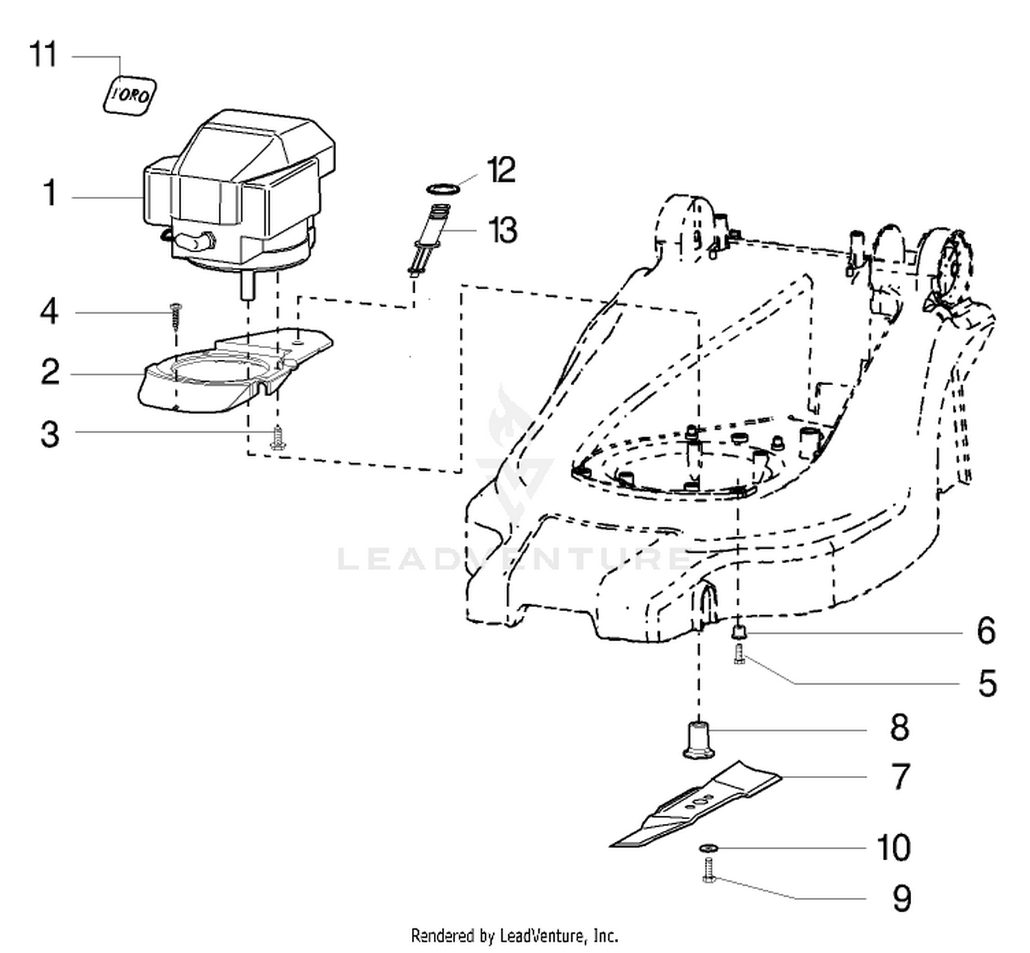 Motor and Blade Assembly Model-No. 21020, 21022