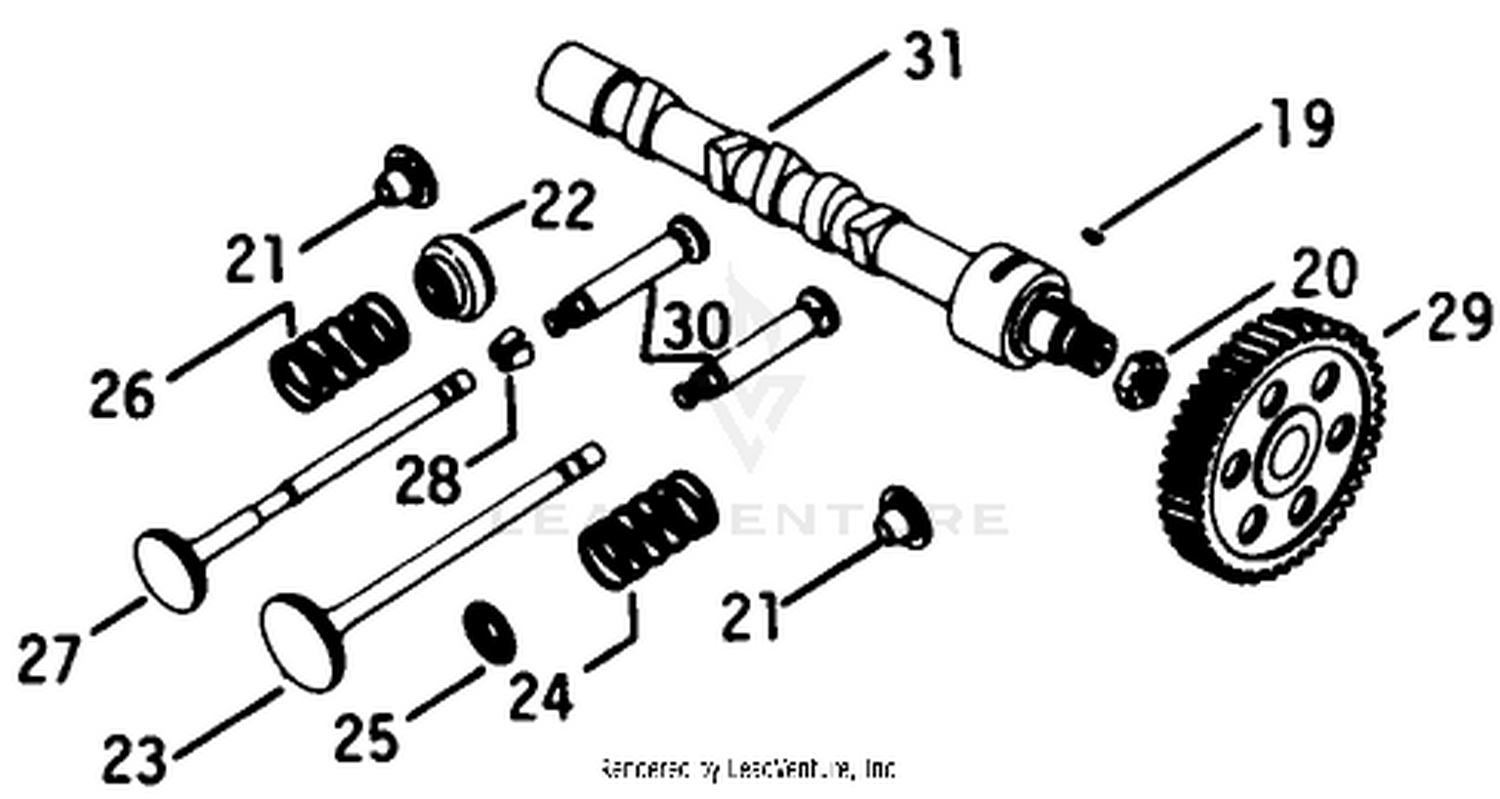 Camshaft  Valves-Engine Kohler No. K582qs Type No. Pc-36273a