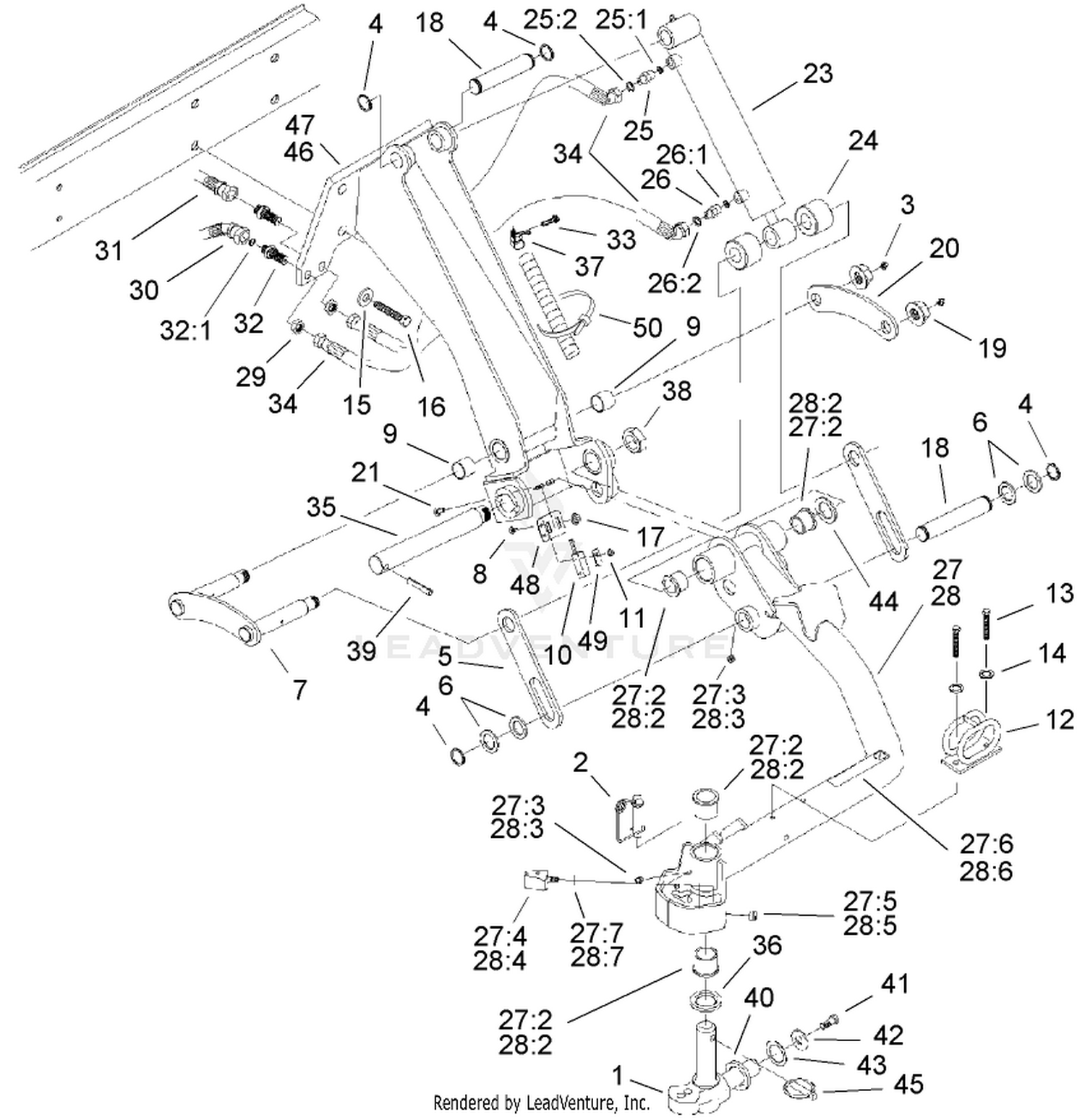 Rear No. 6 and No. 7 Lift Arm Assembly