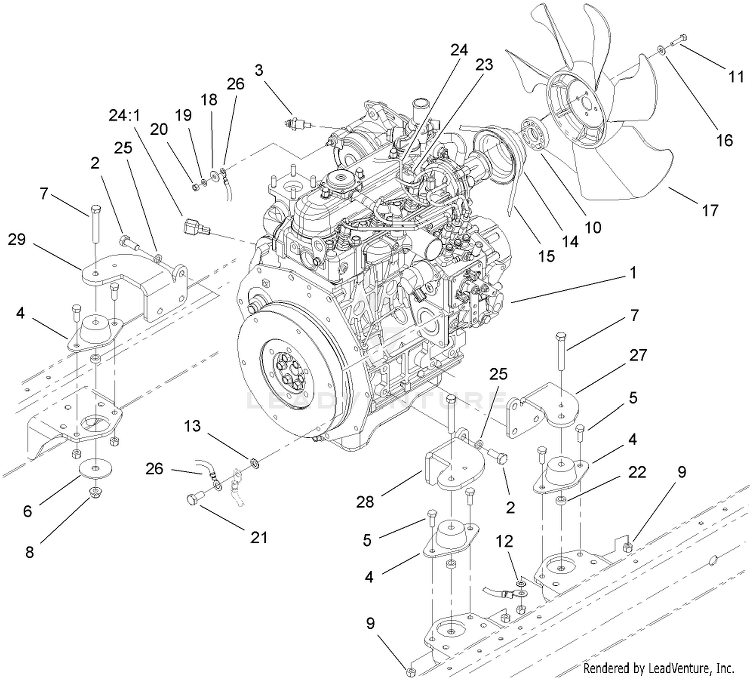 Engine Mounting and Electrical Assembly
