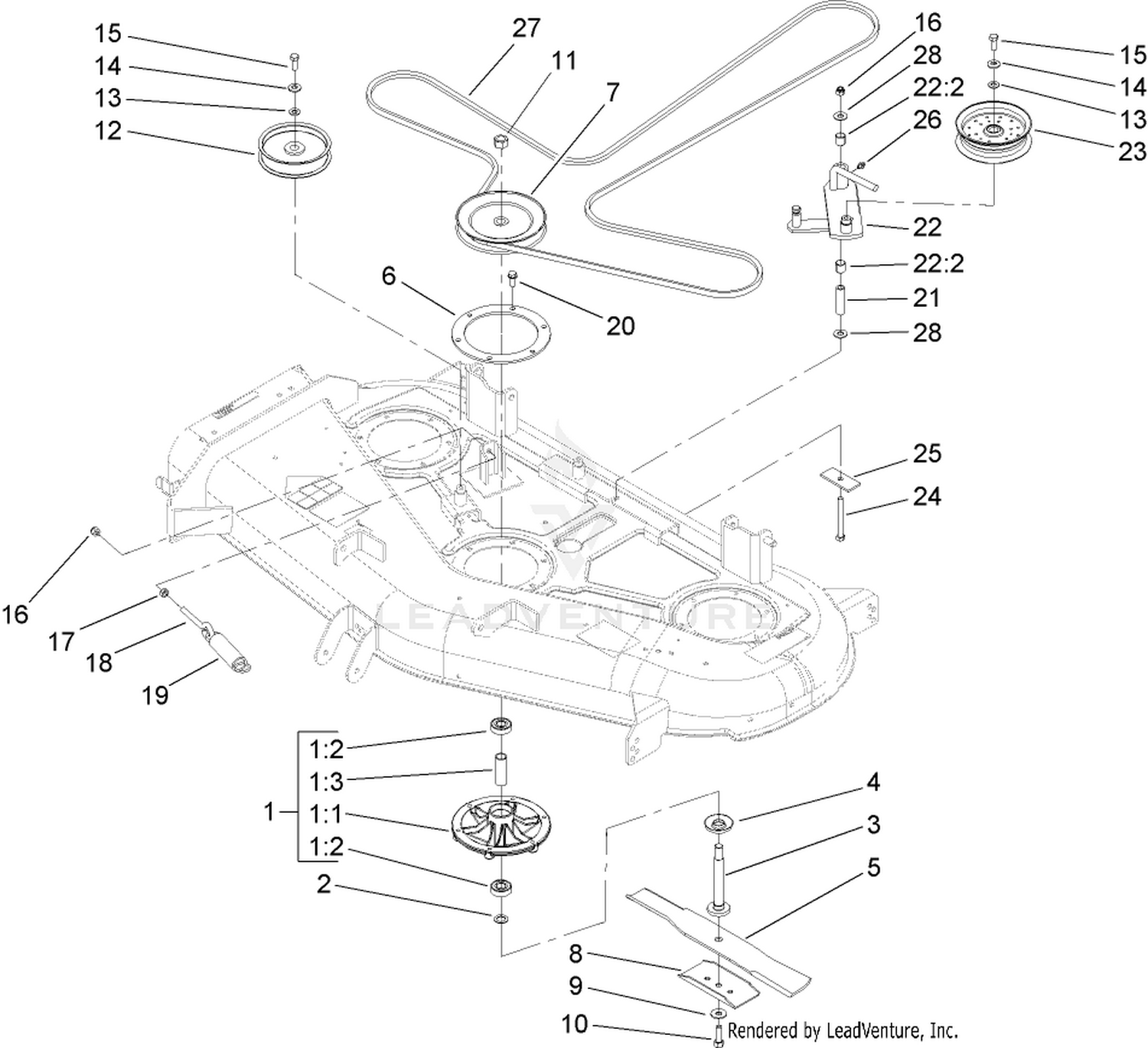 Spindle and Belt Drive Assembly