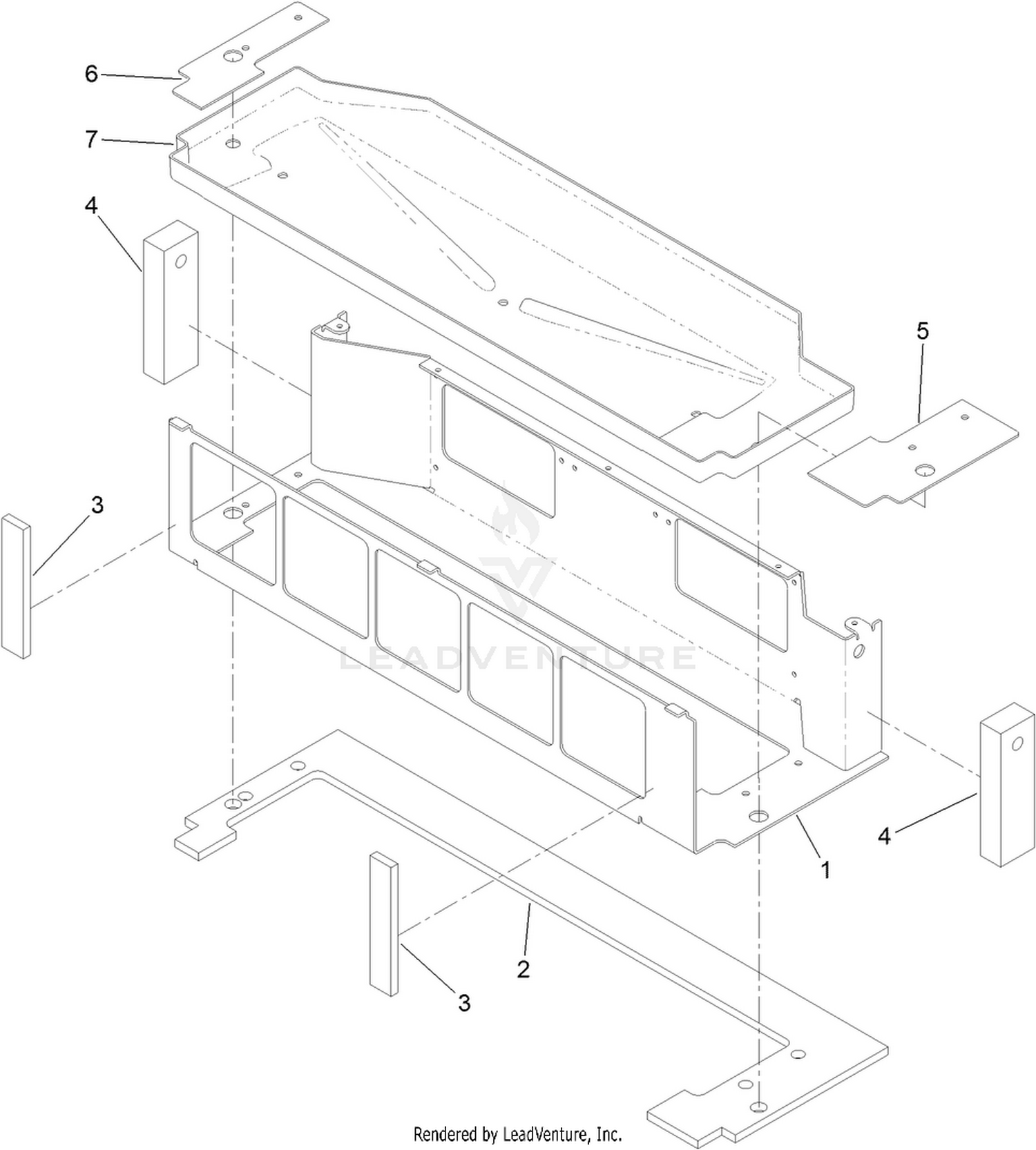 Mixing Box Mounting Bracket and Water Tray Assembly  For Cab Model Only