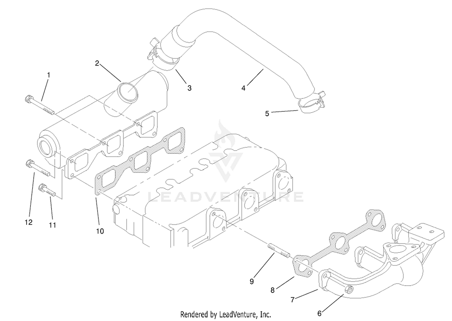 Exhaust Manifold and Gasket Assembly