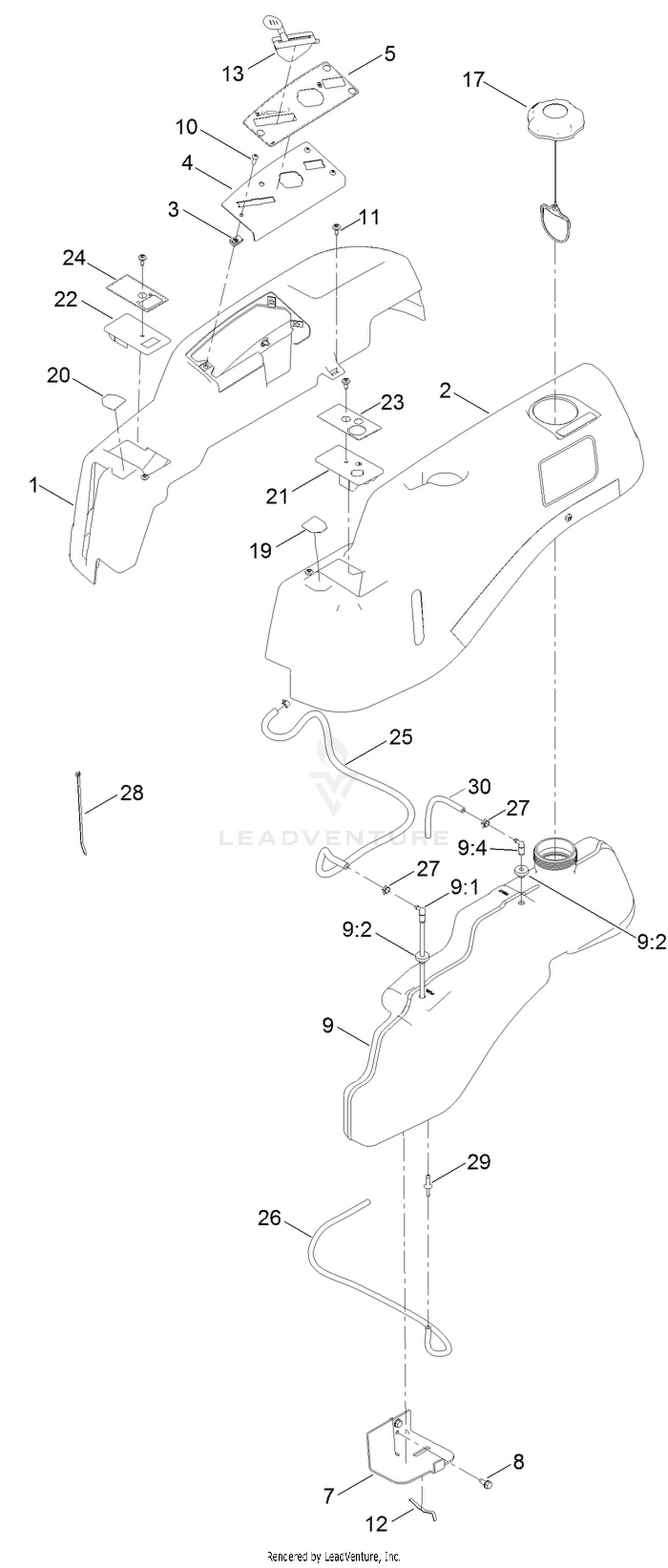 Body Styling and Fuel Tank Assembly