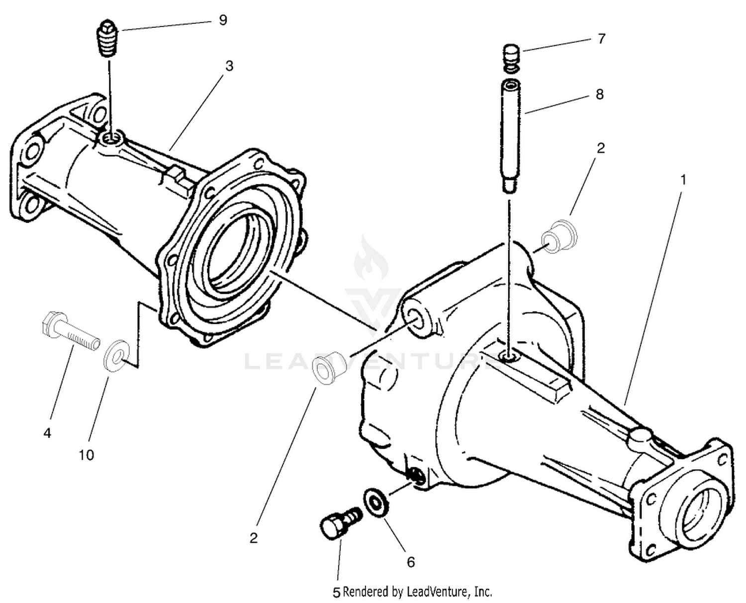Axle Housing Assembly Axle No. 93-7780  (Unit Serial No. 60152 and Up)