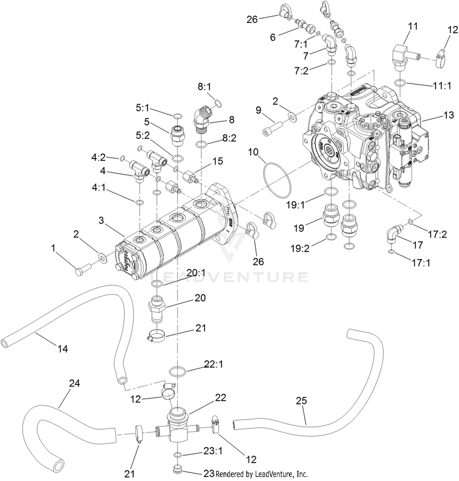 Piston Pump and Gear Pump Assembly