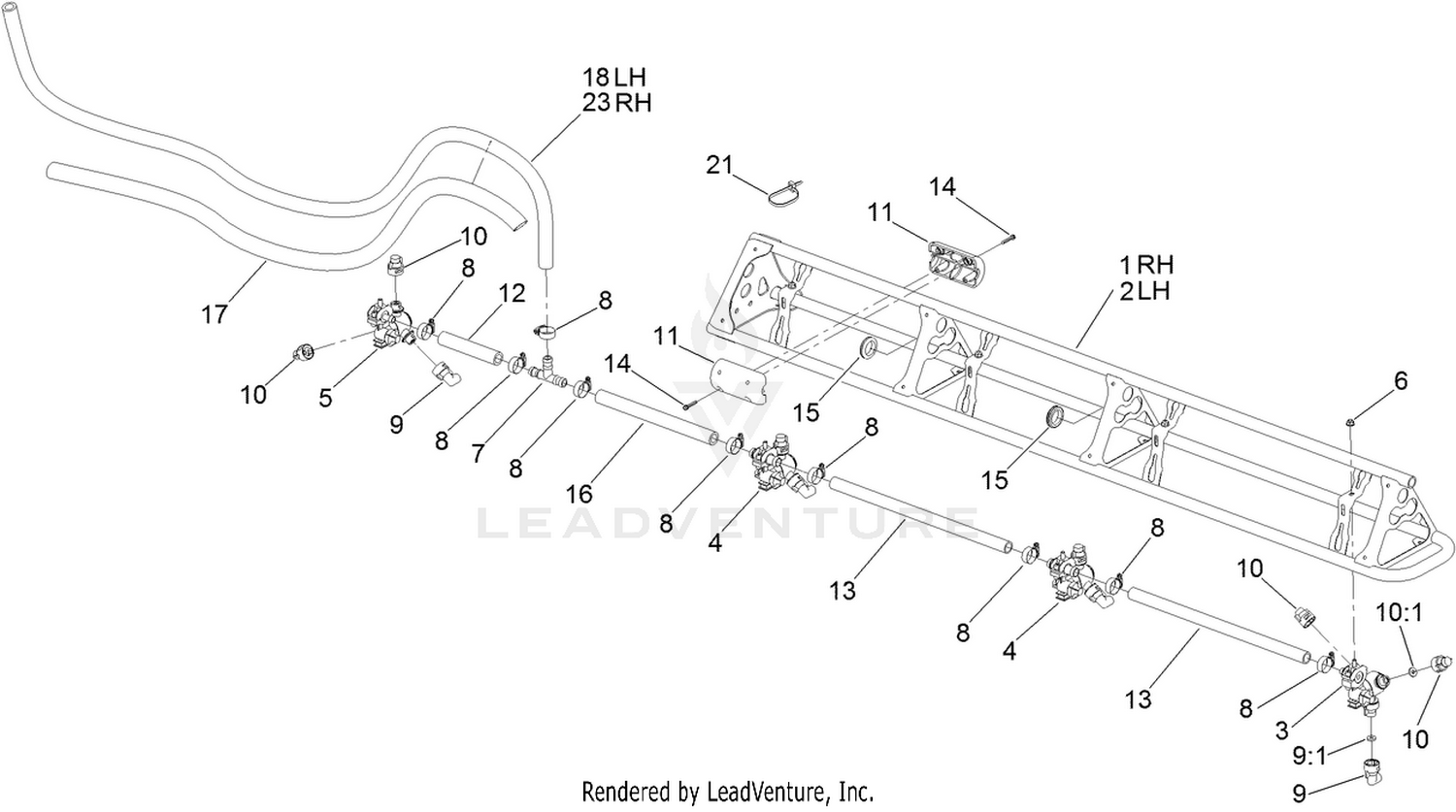 Left and Right Hand Boom Assembly