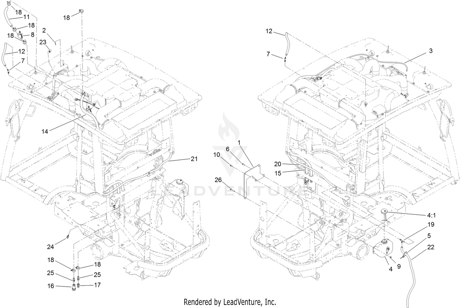 Hose and Washer Bottle Assembly (Tier 4)