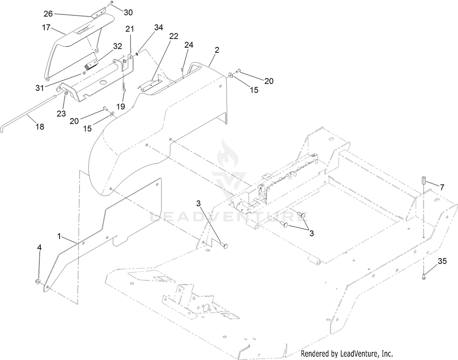 Fender, Tool Box and Cover Assembly