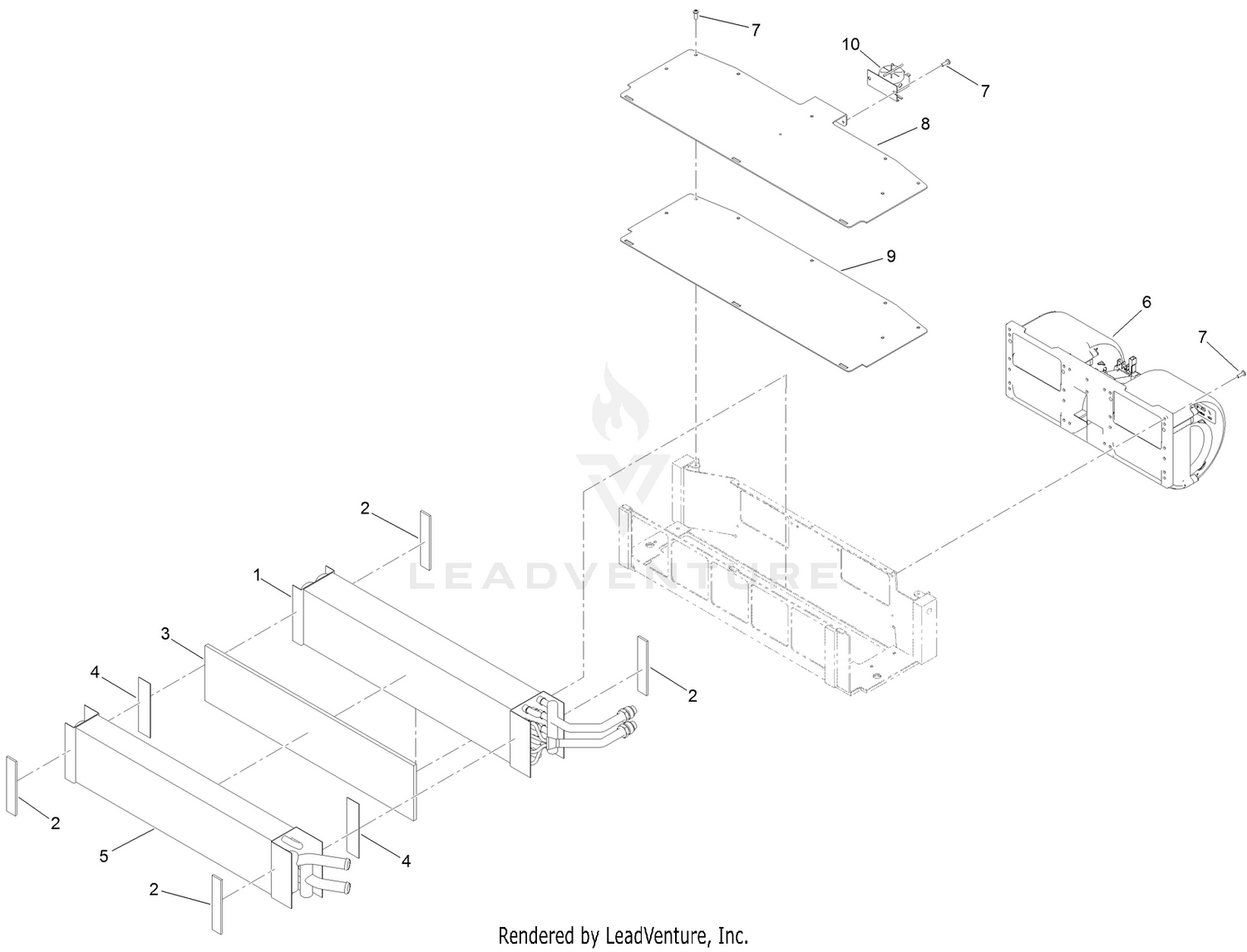 Blower Fan and Evaporator Core Assembly