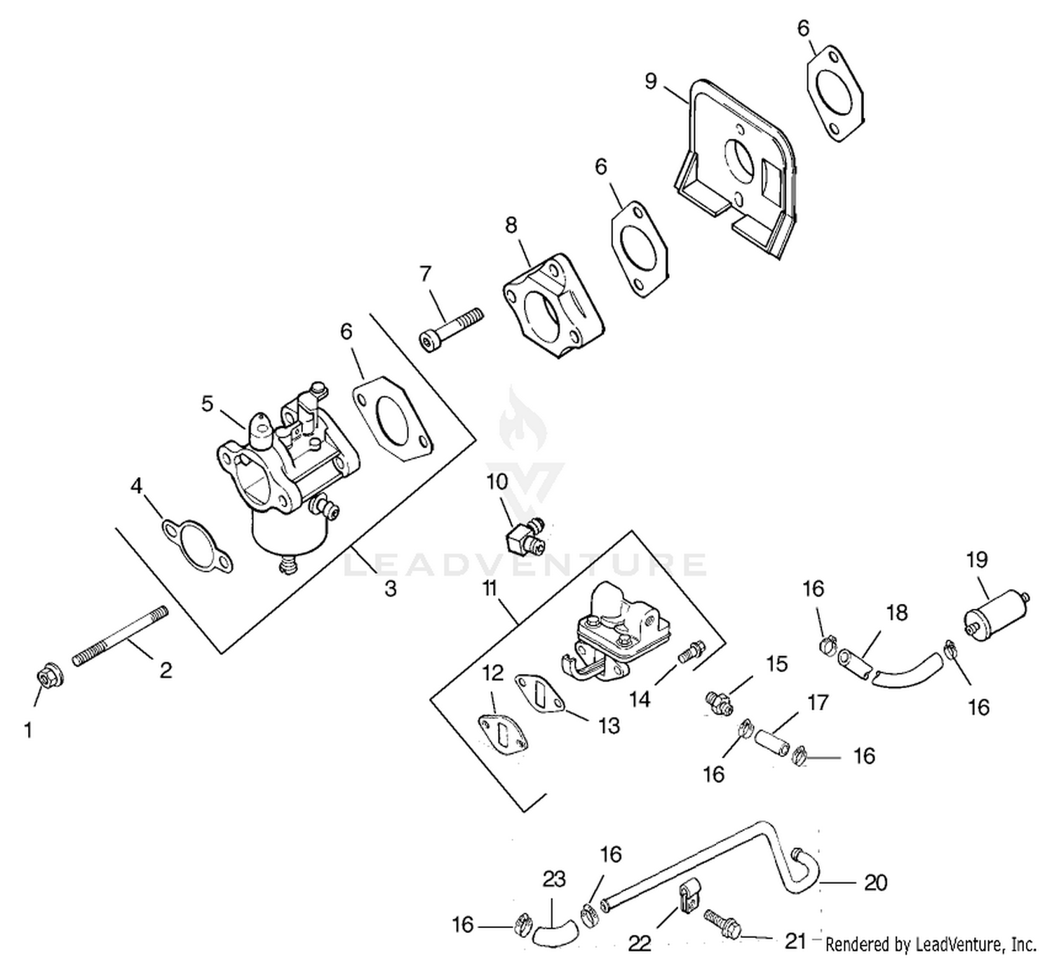 Fuel System Assembly (continued) Kohler Model Ch15s-44533