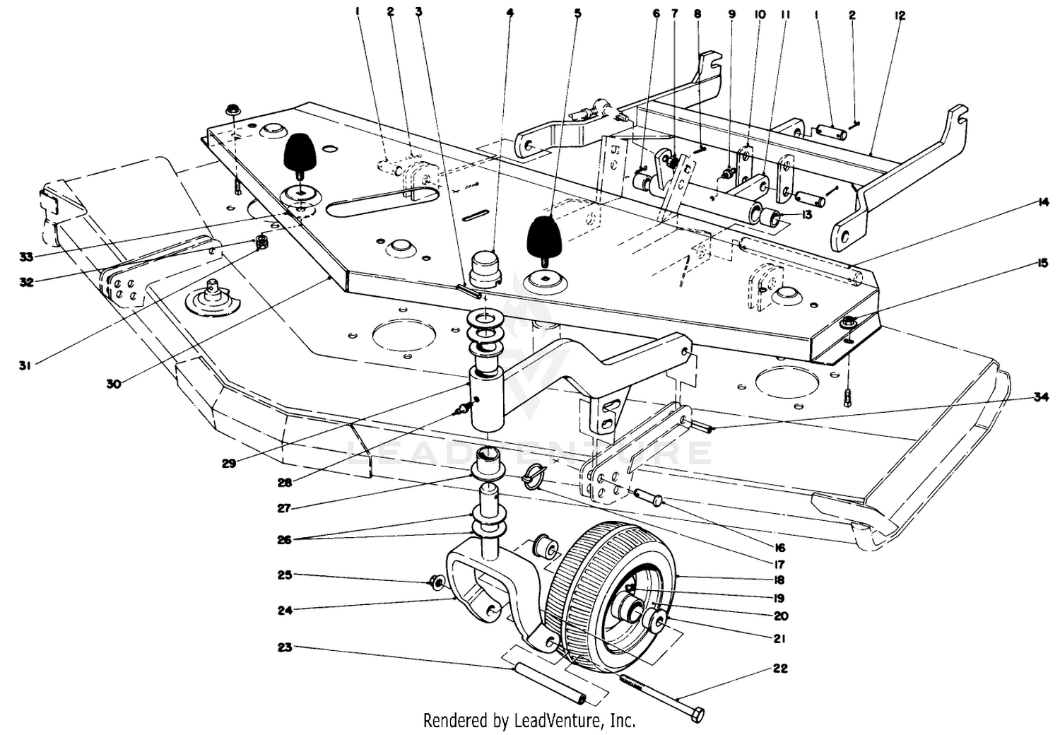Caster Wheel  Hitch Frame Assembly
