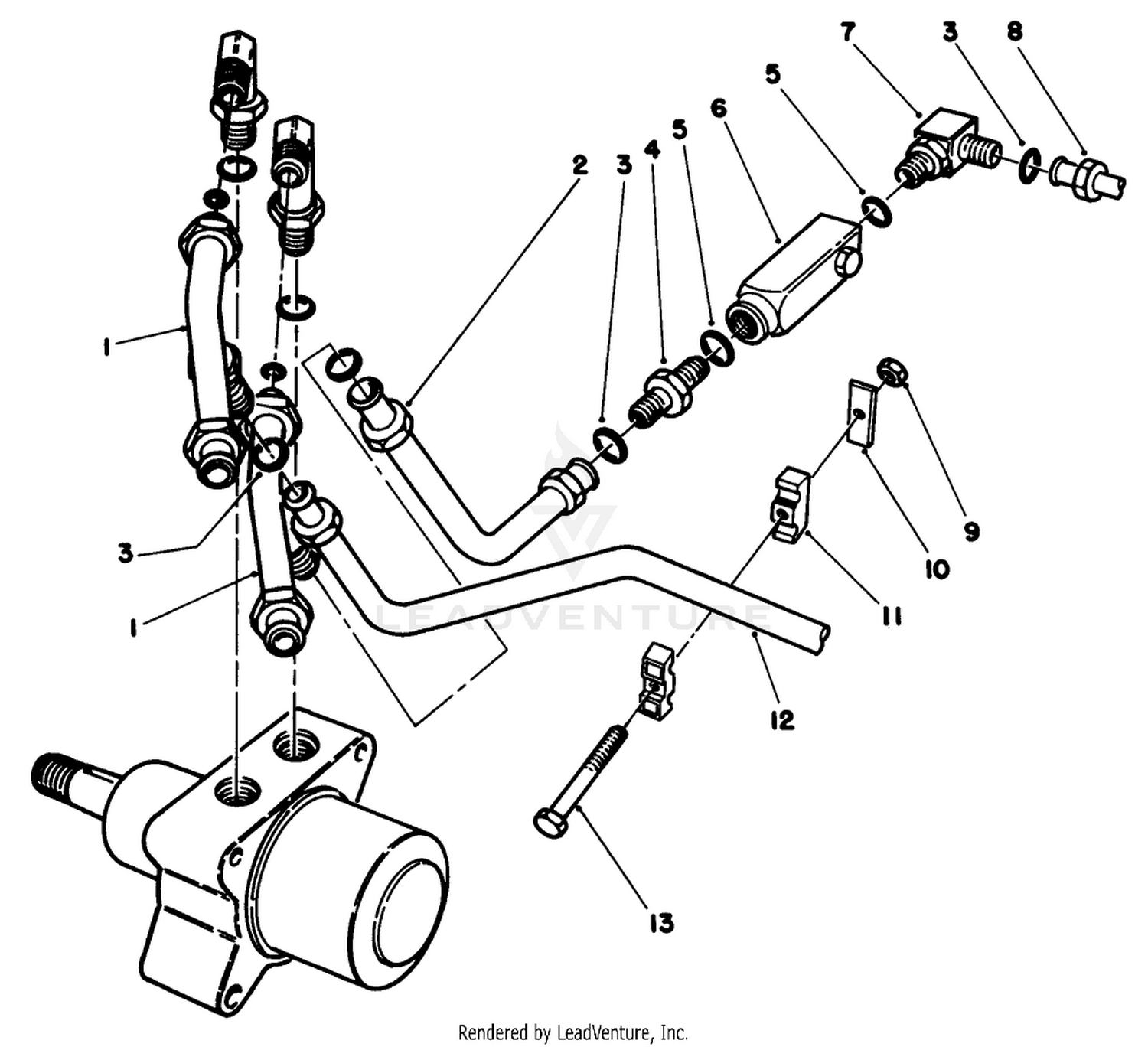 Right Front Wheel Plumbing Assembly