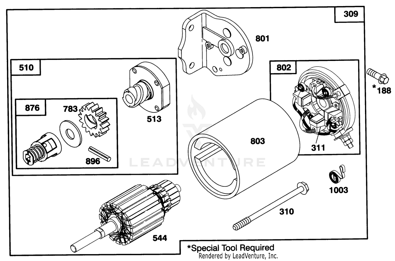 Engine Briggs  Stratton Model 303447-0446-01 10