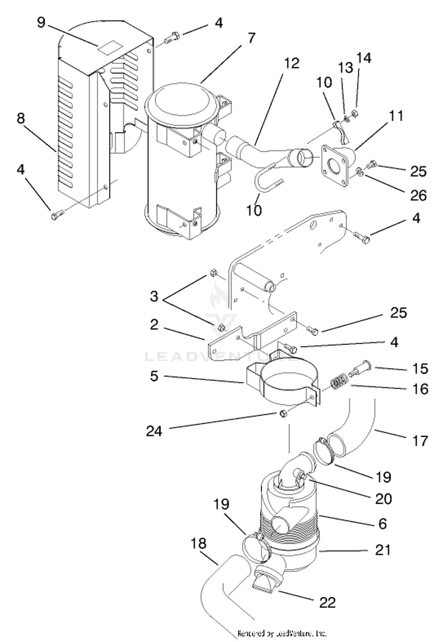 Muffler  Air Cleaner Assembly