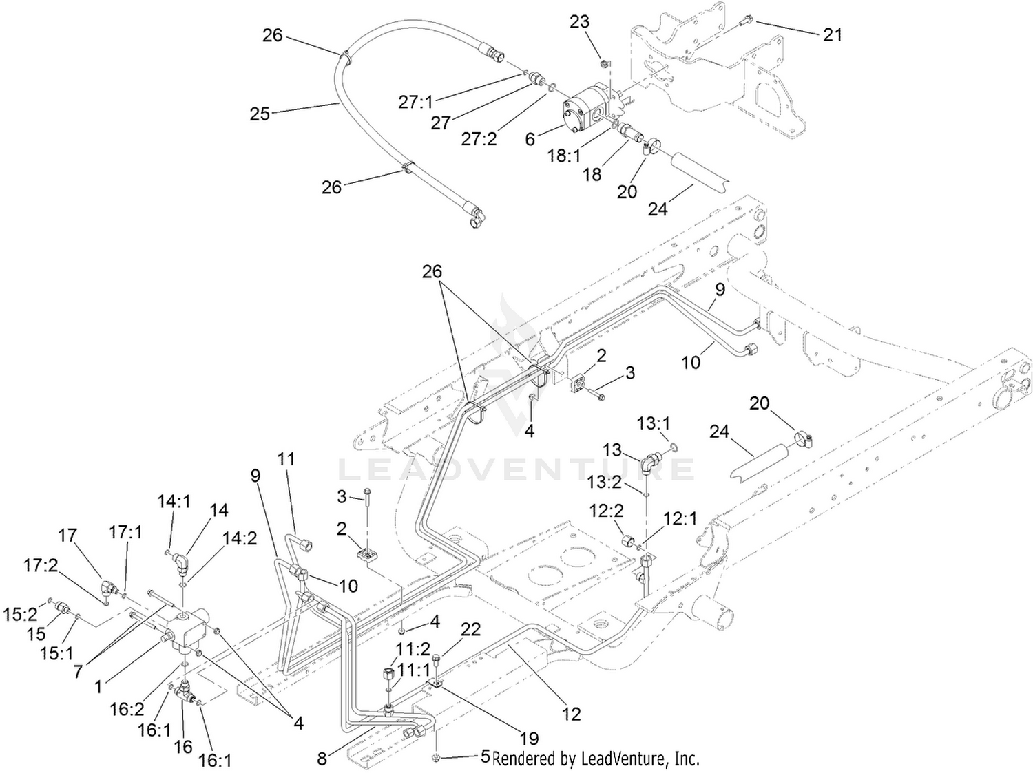 Main Hydraulic Pump and Lift Valve Assembly