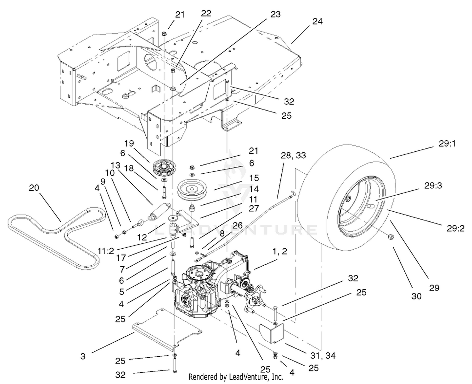 Hydro and Belt Drive Assembly