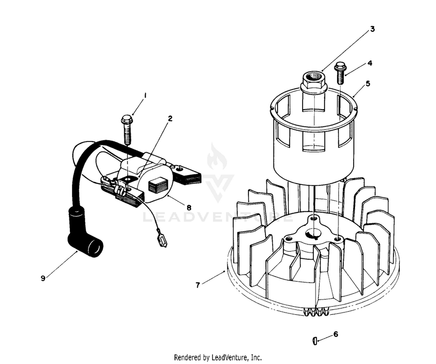 Magneto  Flywheel Assembly (engine Model No. Vmk9-2)