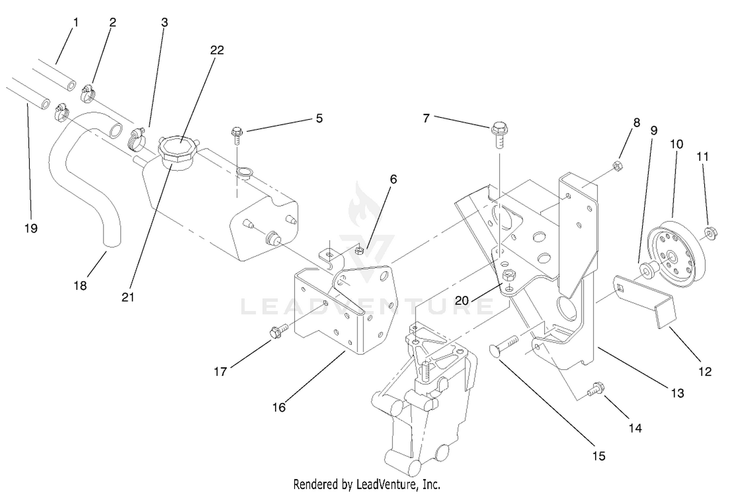 Fan Bracket and Degasser Assembly