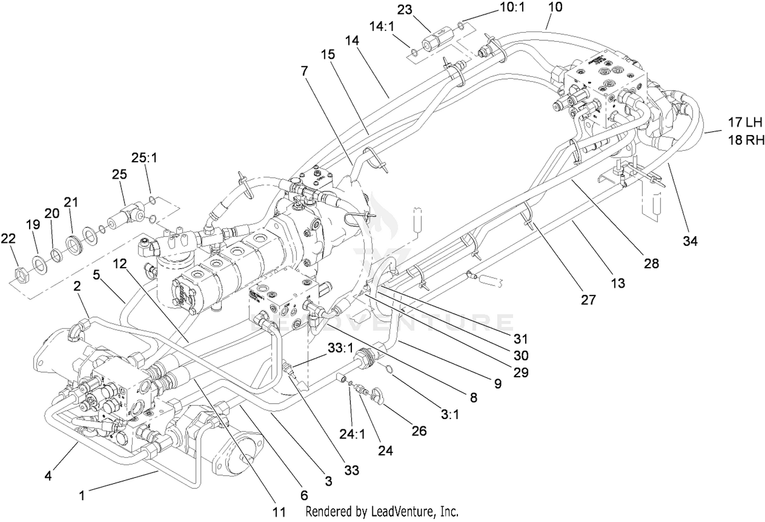 Traction Hydraulic Plumbing Assembly