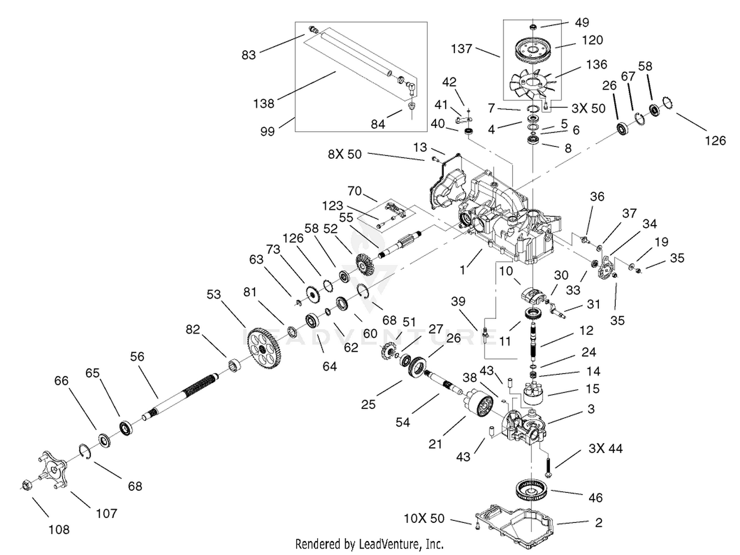RH Hydro Transaxle Assembly No. 100-7360