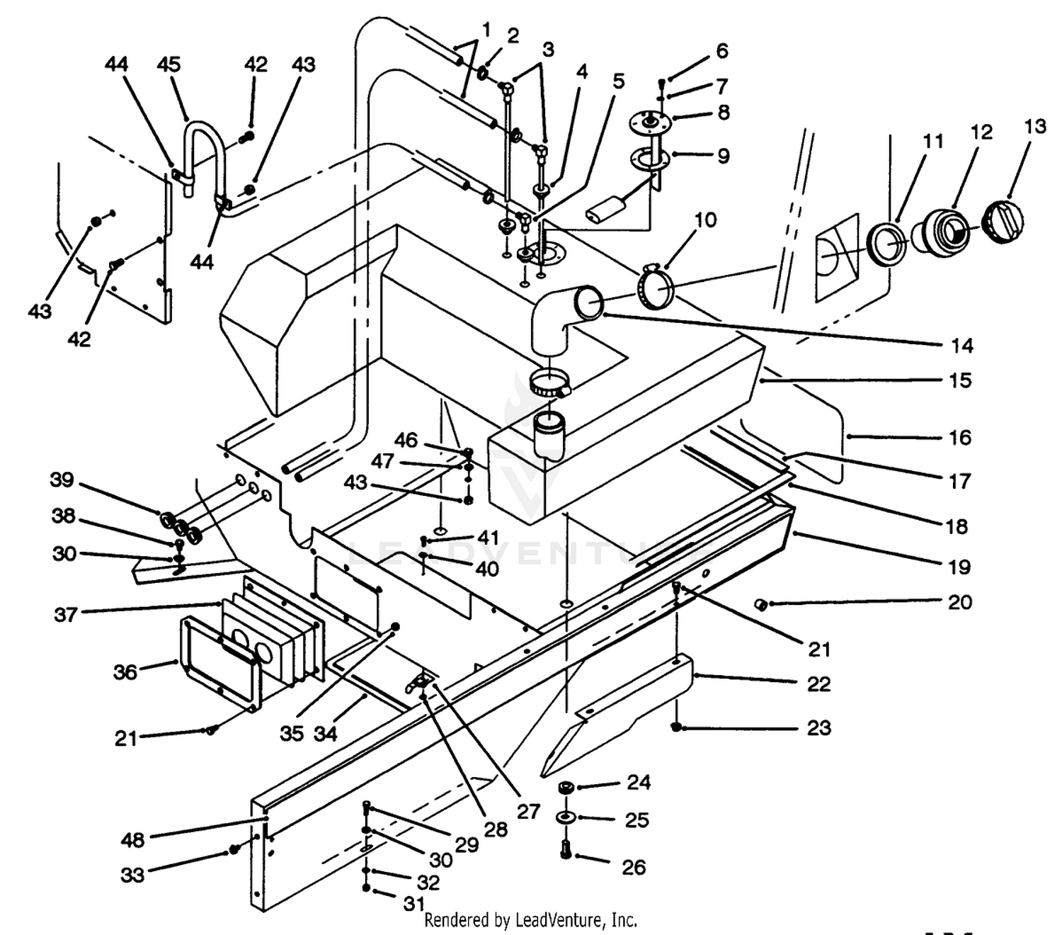 Fuel Tank  Lower Body Assembly Used On Serial No. 40001 Thru 40499