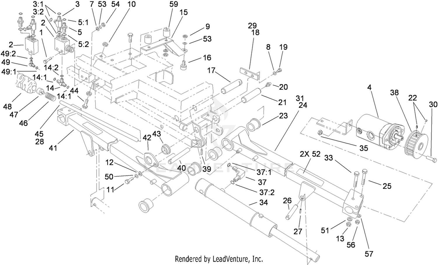 Rear Lift Arm and Shut-Off Assembly