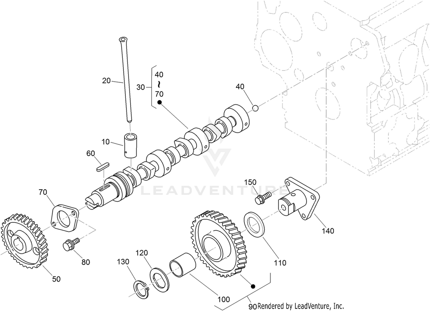 Camshaft and Idle Gear Shaft Assembly