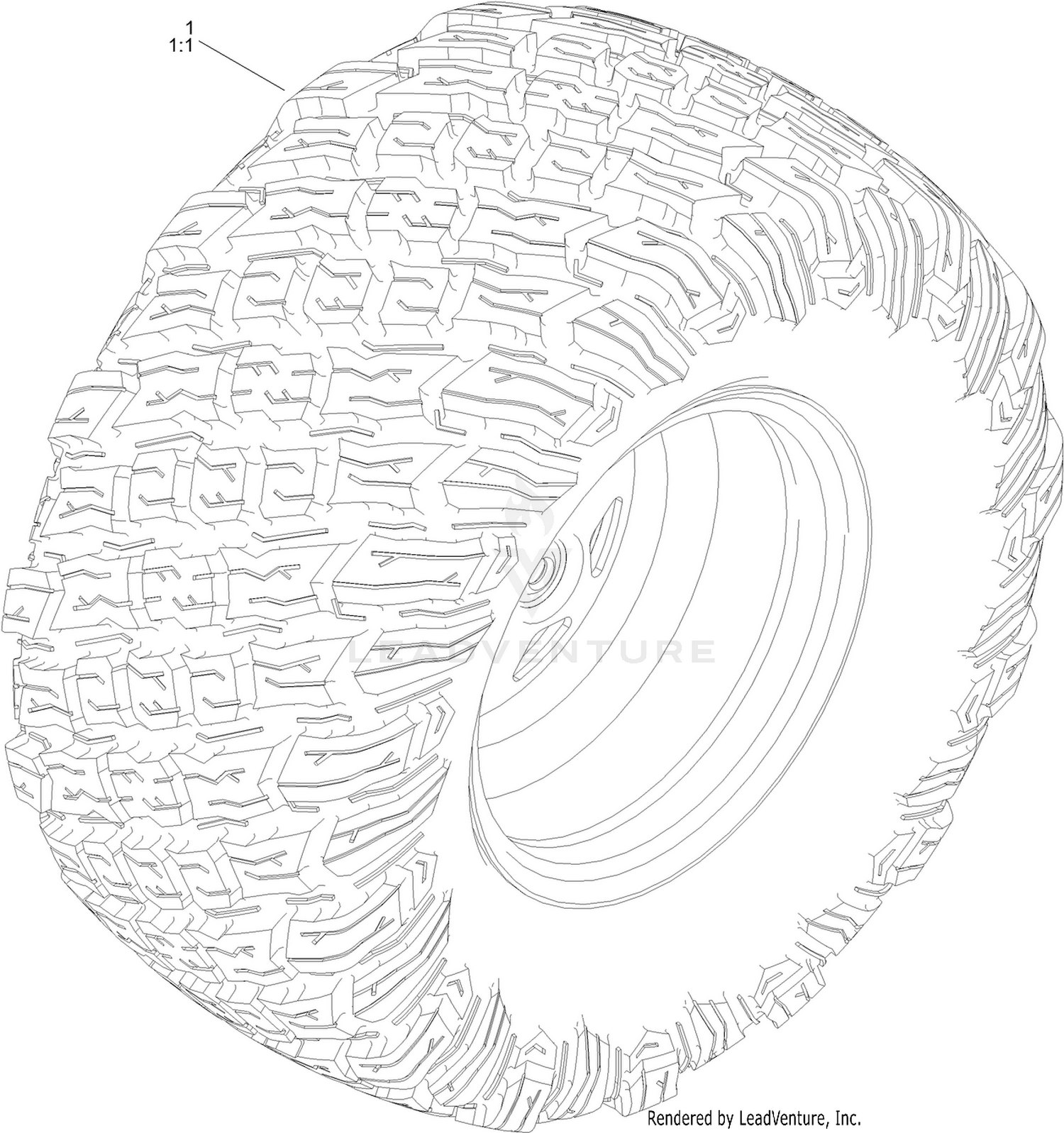 Rear Tire Assembly No. 145-0495