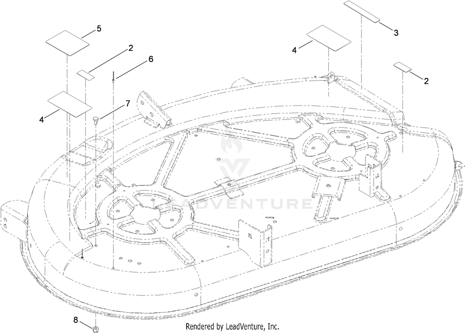 42 Inch Deck and Decal Assembly No. 117-1290