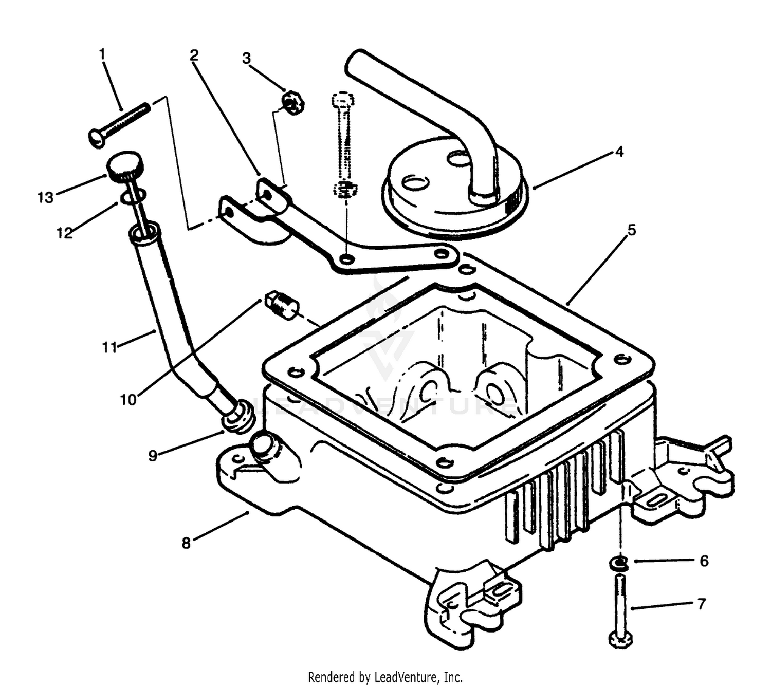 Oil Fill Tube, Bracket  Base