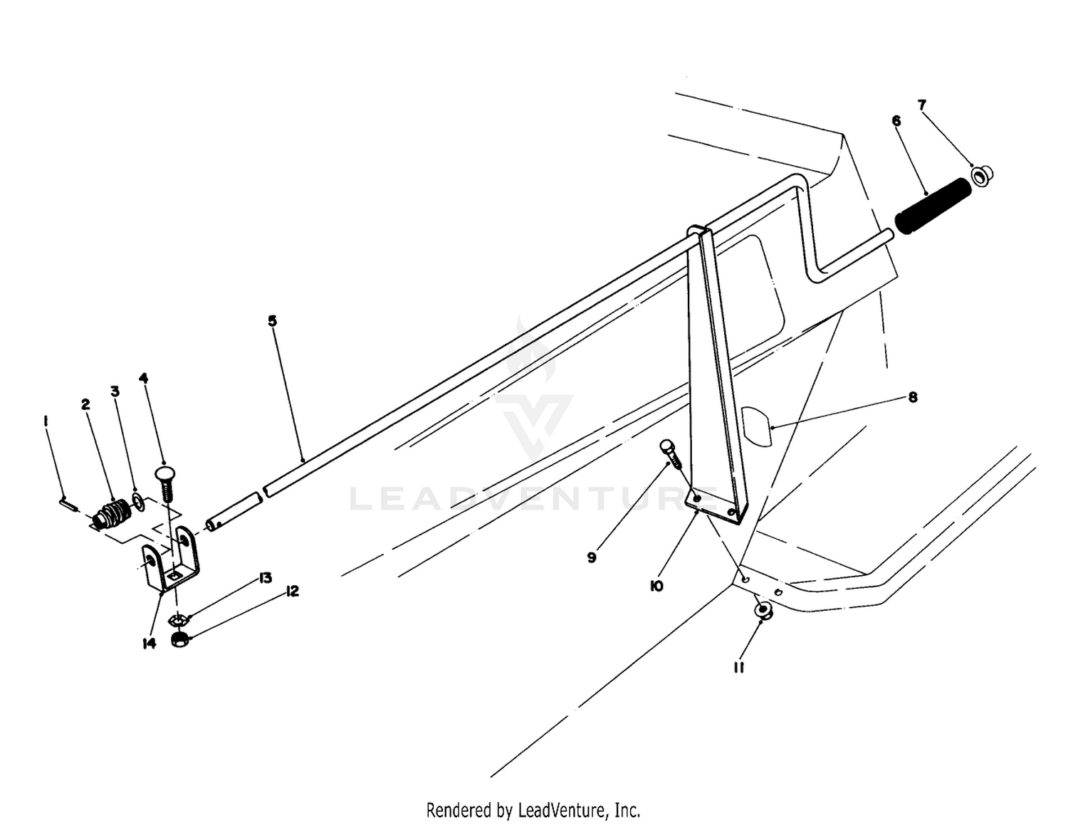 Chute Control Assembly 36" Snowthrower Attachment Model No. 59160 (optional)